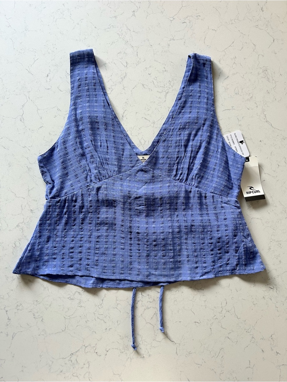 NWT Rip Curl Island Dreams V-Neck Sleeveless Top in Blue